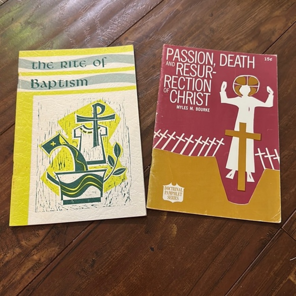 2 Vintage‎ Church Booklets The Rite of Baptism & Passion, Death & Resurrection